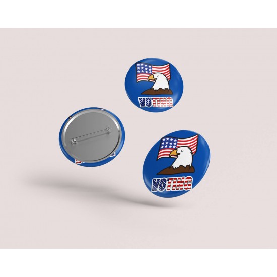 Circle Promo Buttons with Locking Safety Pin