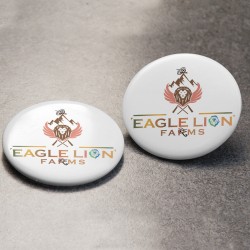 Circle Promo Buttons with Locking Safety Pin